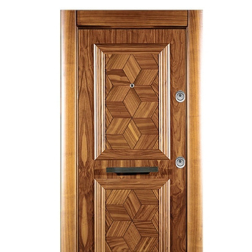 Lüks Kasa Kaplama Doğal Ahşap Kabartma Serisi S101 - Eymenta Çelik Kapı