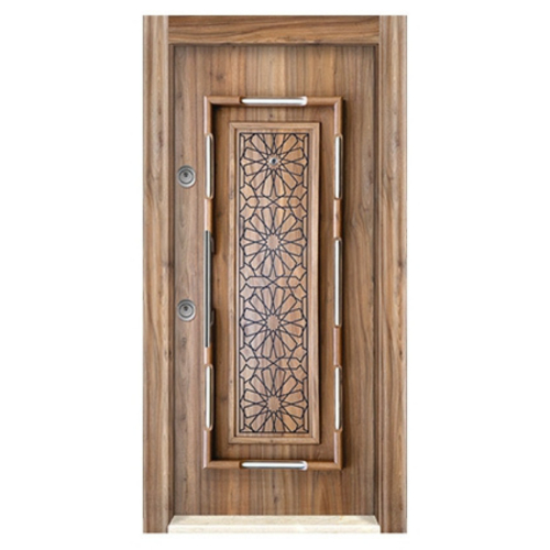 Lüks Kasa Kaplama Doğal Ahşap Kabartma Serisi S109 - Eymenta Çelik Kapı