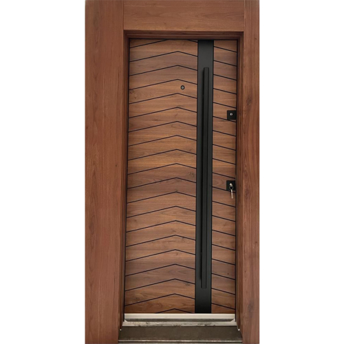 Lüks Kasa Kaplama Doğal Ahşap Kabartma Serisi S117 - Eymenta Çelik Kapı