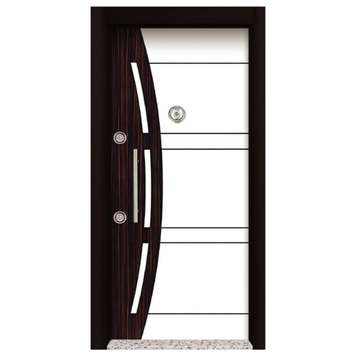 Beyaz Çelik Kapı Siyah Beyaz - Eymenta Çelik KAPI