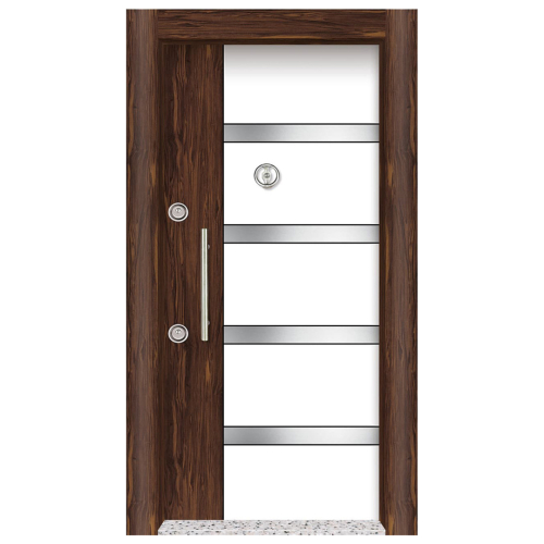 Beyaz Çelik Kapı Kahverengi Beyaz - Eymenta Çelik Kapı