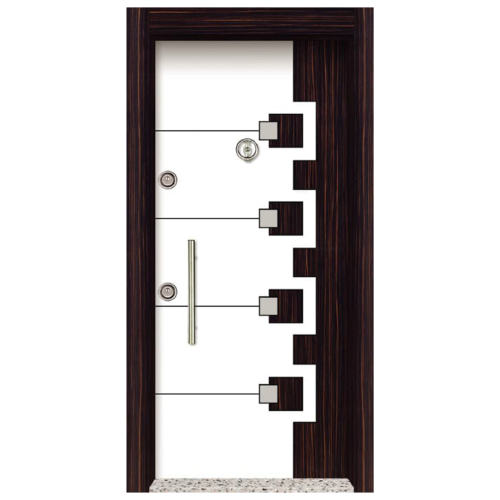 Beyaz Çelik Kapı Parlak Siyah Beyaz - Eymenta Çelik Kapı